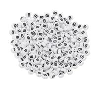 PATIKIL Perles rondes à lettres, 300 pièces de perles alphabet en acrylique lettre B blanches avec lettres noires pour la fabrication de bijoux, la fabrication de colliers DIY, noir
