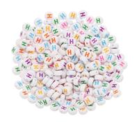 PATIKIL Perles rondes à lettres, 300 pièces la lettre H Perles d'alphabet en acrylique blanches Lettres colorées pour la fabrication bijoux Fabrication bracelets Colliers DIY, Multicolore