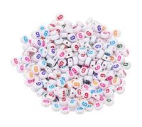 PATIKIL Perles rondes à lettres, 300 pièces Lettre g Perles d'Alphabet Acrylique Blanches Lettres Colorées pour la Fabrication de Bijoux Fabrication de Bracelets Colliers DIY, Multicolore