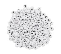 PATIKIL Perles rondes en lettre, 300 pièces Lettre Y Perles Alphabet Acrylique Blanches Lettres Noires pour la Fabrication de Bijoux Fabrication de Bracelets Colliers DIY, Noir