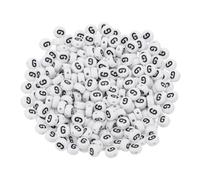 PATIKIL Perles rondes en lettres, 300 pcs Lettre g Perles Alphabet Acrylique Blanches Lettres Noires pour la Fabrication de Bijoux Bracelets Colliers DIY, Noir