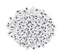 PATIKIL Perles rondes en lettres, 300 pcs Lettre x Perles Alphabet en Acrylique Blanc Lettres Noires pour la Fabrication de Bijoux Fabrication de Bracelets Colliers DIY, Noir