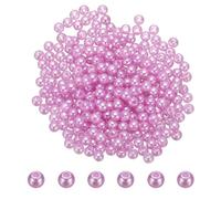 PATIKIL Perles rondes nacrées 4mm 280 Violet clair
