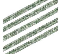 PATIKIL Perles Tube Pierre, 2 Pièces Perles Cylindriques Agate, 2 x 4 Mm Pour Bracelet, Conception Fabrication Collier, Vert Blanc