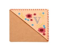 PATIKIL personnalisés Brodé Coin Marque-page, Mignon Fleur Feutre Cousu Triangle Fait Main Livre Page Marque pour Femmes Hommes Livre Amant Professeur, Rose, Lettre V