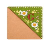 PATIKIL personnalisés Brodé Coin Marque-page, Mignon Fleur Feutre Cousu Triangle Livre Marque Page Marqueur pour Femmes Hommes Livre Amoureux Professeurs, Vert, Lettre G