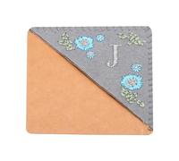 PATIKIL personnalisés Brodé Coin Marque-page, Mignon Fleur Feutre Cousu Triangle Livre Marque Page Marqueur pour Femmes Hommes Livre Amoureux Professeurs, Gris, Lettre J