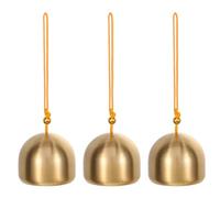 PATIKIL Petit Lot de Cloches Suspendues, 2 Pièces de Cloches Chinoises Feng Shui Porte-Bonheur Carillon Éolien pour la Décoration de la Maison, Fenêtre, Jardin, Pendentif Doré-Jaune