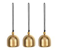 PATIKIL Petit Lot de Cloches Suspendues, 3 Pièces de Cloches Chinoises Feng Shui Porte-Bonheur Carillon Éolien pour Décoration de Porte Fenêtre Maison Jardin Pendentif, Doré-Noir