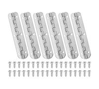 PATIKIL Petite Charnière Piano 2.6" x 0.6", Lot de 6 Mini Charnières de Boîte à Bijoux à 90 Degrés avec Vis pour Boîtes à Bijoux en Bois, Argent