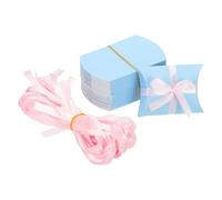 PATIKIL Petites Boîtes Cadeaux, 50 Pcs 3.5x2.5x1 Inch Boîtes Coussin Bonbons Remerciement Friandises Pour Mariage Faveur Stylo Anniversaire Cadeau Bijoux Carte De Vœux, Bleu Clair