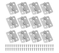 PATIKIL Petites Charnières Bout 18mm, 12 Pcs Mini Charnière avec Vis pour Boîtes à Bijoux en Bois, Portes de Tiroir d'Armoire, Portail, Argenté