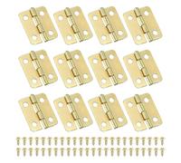 PATIKIL Petites Charnières Bout 18mm, 12 Pcs Mini Charnière avec Vis pour Boîtes à Bijoux en Bois, Portes de Tiroir d'Armoire, Portail, Doré