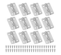 PATIKIL Petites Charnières Bout 24mm, 12 Pcs Mini Charnière avec Vis pour Boîtes à Bijoux en Bois, Portes de Tiroir d'Armoire, Portail, Argenté