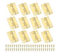 PATIKIL Petites Charnières Bout 24mm, 12 Pcs Mini Charnière avec Vis pour Boîtes à Bijoux en Bois, Portes de Tiroir d'Armoire, Portail, Doré
