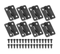 PATIKIL Petites Charnières Bout 24mm, 8 Pcs Mini Charnière avec Vis pour Boîtes à Bijoux en Bois, Portes de Tiroir d'Armoire, Portail, Noir