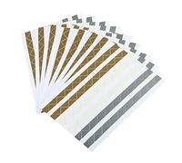 PATIKIL Photo Coin Autocollant, 20 Feuilles/2040 Pcs Auto-adhésif Image avec Soutien Étiquette pour Bricolage Journal Album Agenda Scrapbook, Doré/Argent/Blanc