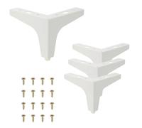 PATIKIL Pieds De Meuble Métalliques 10 cm / 4 Pouces 4 Pcs Pieds De Meuble Triangulaire Modernes pour Table Chaise Armoire Meuble Canapé DIY Blanc