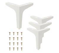 PATIKIL Pieds De Meuble Métalliques 15 Cm / 6 Pouces 4 Piès Pieds De Meuble Triangulaires Modernes Pieds De Canapé DIY pour Table Chaise Armoire Buffet Sofa Blanc