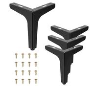 PATIKIL Pieds De Meuble Métalliques Triangle 15 cm / 6 Pouces 4 Pcs Pieds De Meuble Modernes pour Table Chaise Armoire Canapé DIY Noir