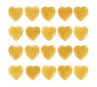PATIKIL Pierres de Cristal en Forme de Cœur, 20 Pièces Cristal Naturel Poli Pierre Précieuse d'Amour Quartz Rose Lot en Vrac Cadeaux de Méditation Équilibre pour Mère Femme, Jaune