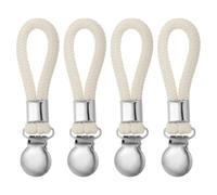 PATIKIL Pince à torchon en métal à sergé épaissi lot de 4 crochets pour torchon à thé avec boucle en coton tressé pour accrocher dans la cuisine la salle de bain les placards couleur beige