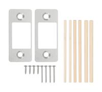 PATIKIL Plaque gâche pour serrure à pêne dormant 1" x 2,24", 2 plaques gâche réglables avec vis plaques arrière acier inoxydable pour serrures électroniques plaque gâche sécurité, argent