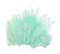 PATIKIL Plumes Colorées pour Loisirs Créatifs, 100PCS Plume de Coq en Vrac Décorative, Décorations Mariage Maison Jardin Fête Artisanat DIY Attrape-Rêves Boucles d'oreilles, Cyan Clair