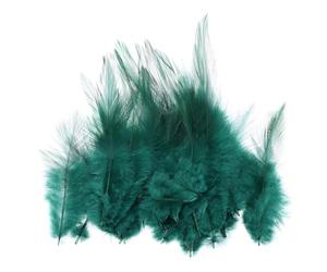 PATIKIL Plumes Colorées pour Loisirs Créatifs, 200PCS Plume de Coq en Vrac Décorative, Décorations Mariage Maison Jardin Fête Artisanat DIY Attrape-Rêves Boucles d'oreilles, Vert Foncé