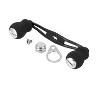 PATIKIL Poignée de Moulinet de Pêche, Manivelle en Alliage d'Aluminium avec Double Bouton en EVA, Remplacement pour Accessoire de Bras Oscillant, Noir