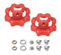 PATIKIL Poignée de Robinet Extérieur Trou de Tige Carrée 6x6mm, Poignées de Robinet de Roue Ronde en Abs de Remplacement Poignée de Robinet d'Eau avec Vis et Entretoises, Rouge, 2 Pièces