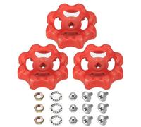 PATIKIL Poignée de Robinet Extérieur Trou de Tige Carrée 6x6mm, Poignées de Robinet de Roue Ronde en Abs de Remplacement Poignée de Robinet d'Eau avec Vis et Entretoises, Rouge, 3 Pièces