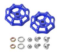 PATIKIL Poignée de Robinet Extérieur, Trou de Tige Carrée de 6x6mm, Poignée de Robinet en Fonte d'Acier, Remplacement de Poignée de Robinet d'Eau avec Vis et Entretoise, Bleu, 2 Pièces