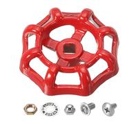 PATIKIL Poignée de Robinet Extérieur, Trou de Tige Carrée de 6x6mm, Poignée de Robinet en Fonte d'Acier, Remplacement de Poignée de Robinet d'Eau avec Vis et Entretoise, Rouge