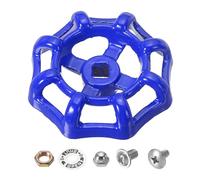 PATIKIL Poignée de Robinet Extérieur, Trou de Tige Carrée de 6x6mm, Poignée de Robinet en Fonte d'Acier Rond, Remplacement de Poignée de Robinet d'Eau avec Vis et Entretoise, Bleu