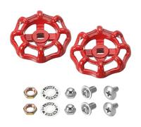 PATIKIL Poignée de Robinet Extérieur, Trou de Tige Carrée de 7x7mm, Poignée de Robinet en Fonte d'Acier, Remplacement de Poignée de Robinet d'Eau avec Vis et Entretoise, Rouge, 2 Pièces