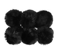 PATIKIL Pompons En Fausse Fourrure Pour Chapeaux, 6 Pièces de Pompons Moelleux et Doux Pour Porte-Clés, Bonnets Tricotés, Écharpes, Gants, Sacs, Noël, Noir