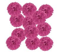 PATIKIL Pompons en Papier Soie 10cm x 10cm, Kit de 12 Boules Fleurs à Suspendre pour Décoration Fête Mariage Enterrement de Vie de Célibataire Anniversaire Baptême Baby Shower, Rose