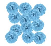 PATIKIL Pompons en Papier Soie 10cm x 10cm, Kit de 12 Boules Fleurs à Suspendre pour Décoration Fête Mariage Enterrement de Vie de Célibataire Anniversaire Baptême Baby Shower, Bleu Lac