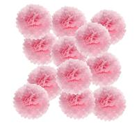 PATIKIL Pompons en Papier Soie 10cm x 10cm, Kit de 12 Boules Fleurs à Suspendre pour Décoration Fête Mariage Enterrement de Vie de Célibataire Anniversaire Baptême Baby Shower, Rose Clair