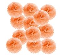 PATIKIL Pompons en Papier Soie 10cm x 10cm, Kit de 12 Boules Fleurs à Suspendre pour Décoration Fête Mariage Enterrement de Vie de Célibataire Anniversaire Baptême Baby Shower, Orange