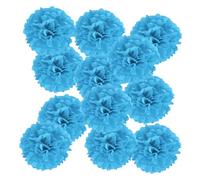 PATIKIL Pompons en Papier Soie 10cm x 10cm, Kit de 12 Boules Fleurs à Suspendre pour Décoration Fête Mariage Enterrement de Vie de Célibataire Anniversaire Baptême Baby Shower, Bleu