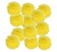 PATIKIL Pompons en Papier Soie 10cm x 10cm, Kit de 12 Boules Fleurs à Suspendre pour Décoration Fête Mariage Enterrement de Vie de Célibataire Anniversaire Baptême Baby Shower, Jaune