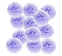 PATIKIL Pompons en Papier Soie 15cm x 15cm, Kit de 12 Boules Fleurs à Suspendre pour Décoration Fête Mariage Enterrement de Vie Célibataire Anniversaire Baptême Baby Shower, Violet Clair