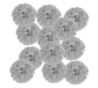 PATIKIL Pompons en Papier Soie 15cm x 15cm, Kit de 12 Boules Fleurs à Suspendre pour Décoration Fête Mariage Enterrement de Vie de Célibataire Anniversaire Baptême Baby Shower, Argenté