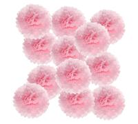 PATIKIL Pompons en Papier Soie 15cm x 15cm, Kit de 12 Boules Fleurs à Suspendre pour Décoration Fête Mariage Enterrement de Vie de Célibataire Anniversaire Baptême Baby Shower, Rose Clair