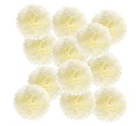 PATIKIL Pompons en Papier Soie 20cm x 20cm, Kit de 12 Boules Fleurs à Suspendre pour Décoration Fête Mariage Enterrement de Vie de Célibataire Anniversaire Baptême Baby Shower, Beige