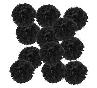 PATIKIL Pompons en Papier Soie 20cm x 20cm, Kit de 12 Boules Fleurs à Suspendre pour Décoration Fête Mariage Enterrement de Vie de Célibataire Anniversaire Baptême Baby Shower, Noir