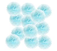PATIKIL Pompons en Papier Soie 20cm x 20cm, Kit de 12 Boules Fleurs à Suspendre pour Décoration Fête Mariage Enterrement de Vie de Célibataire Anniversaire Baptême Baby Shower, Bleu Clair