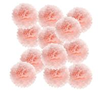PATIKIL Pompons en Papier Soie 25cm x 25cm, Kit de 12 Boules Fleurs à Suspendre pour Décoration Fête Mariage Enterrement de Vie de Célibataire Anniversaire Baptême Baby Shower, Rose Pêche